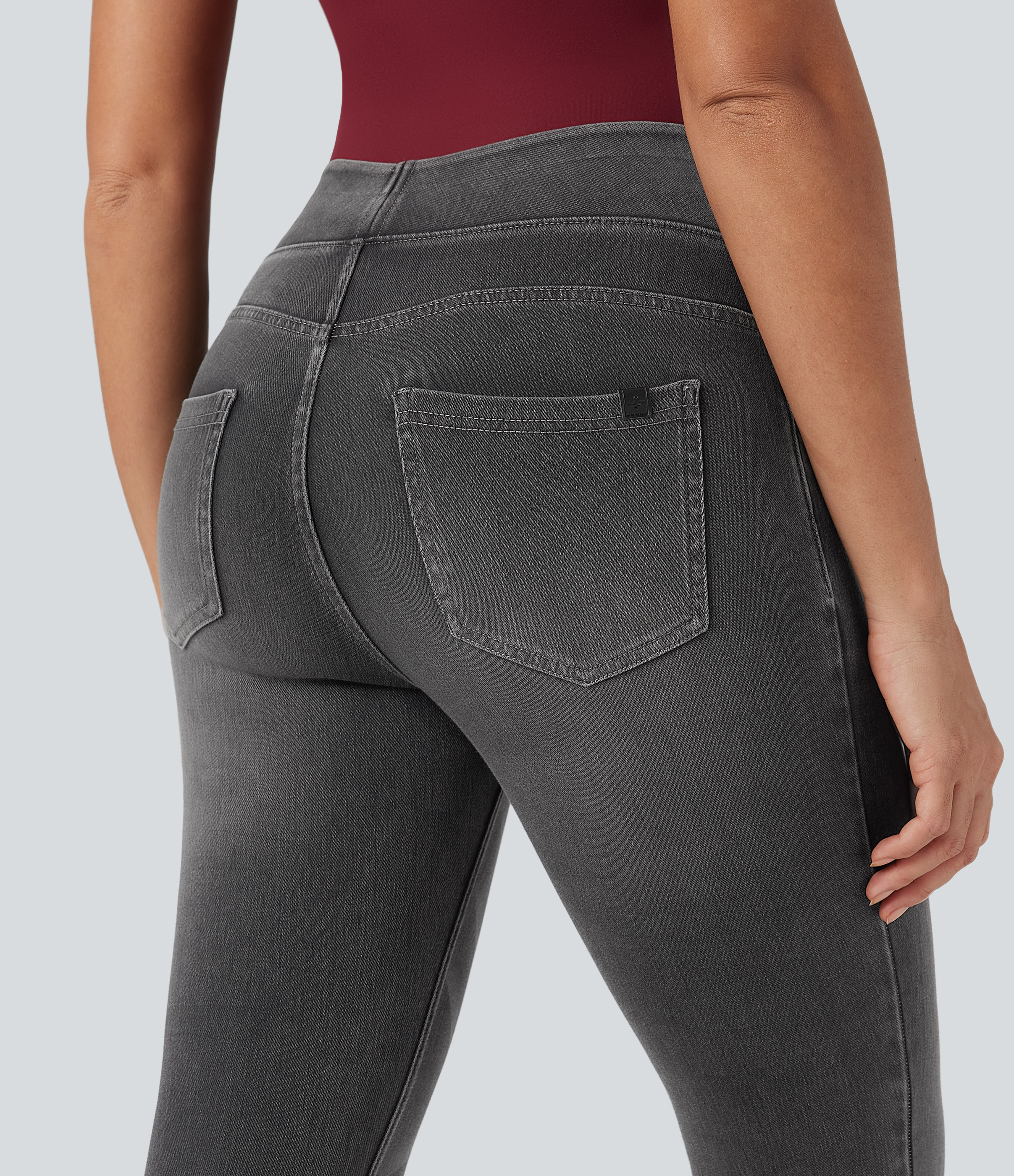 FlexHigh Waisted Pockets Denim Casual Leggings