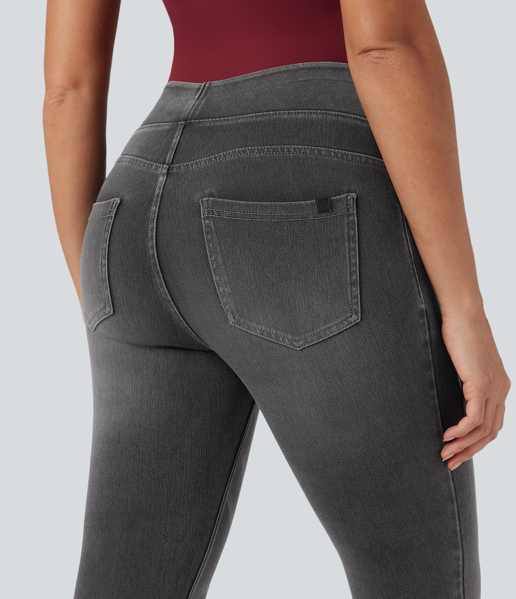 FlexHigh Waisted Pockets Denim Casual Leggings