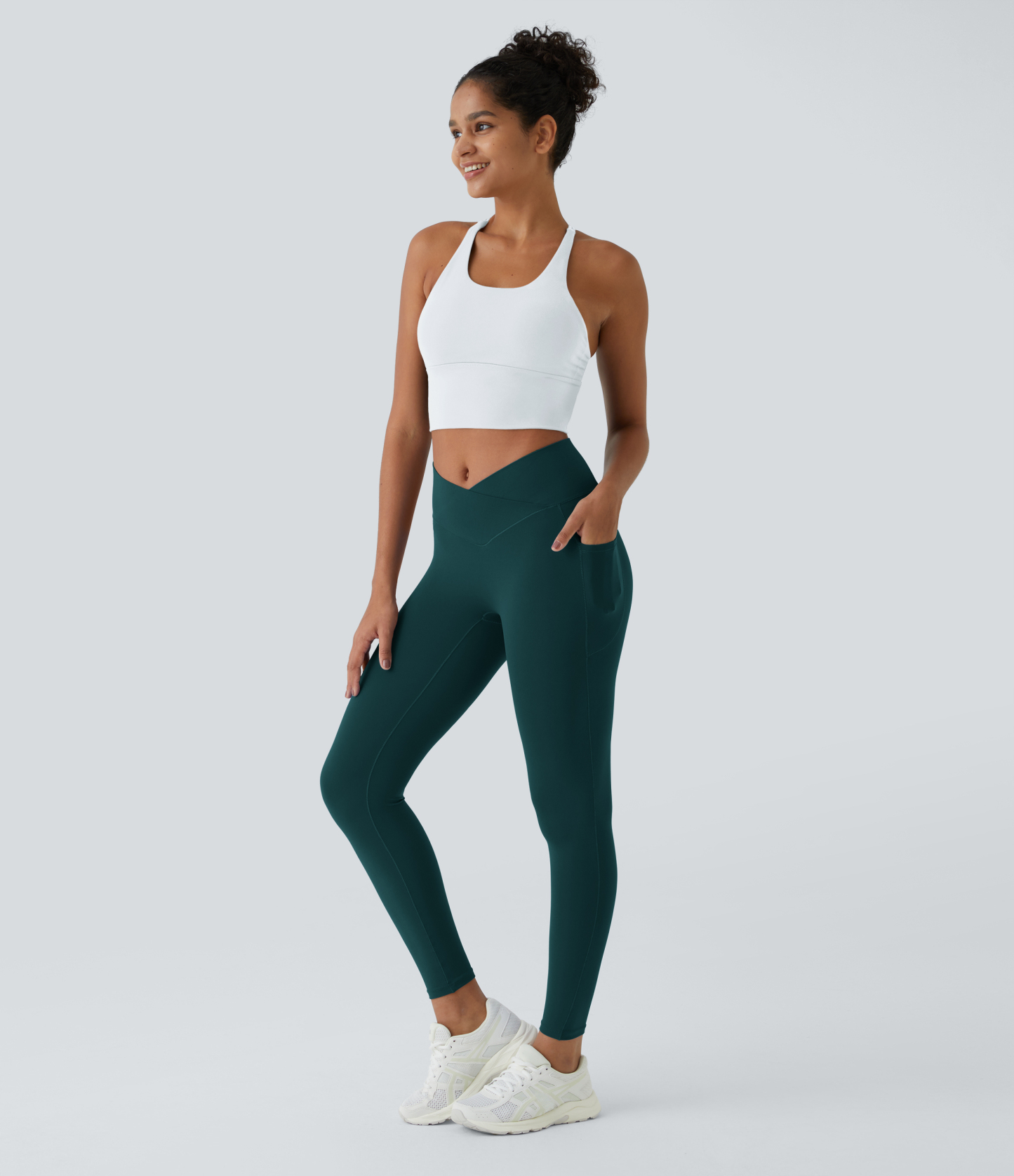 SoftlyZeroCrossover Pocket Plain Leggings-UPF50+