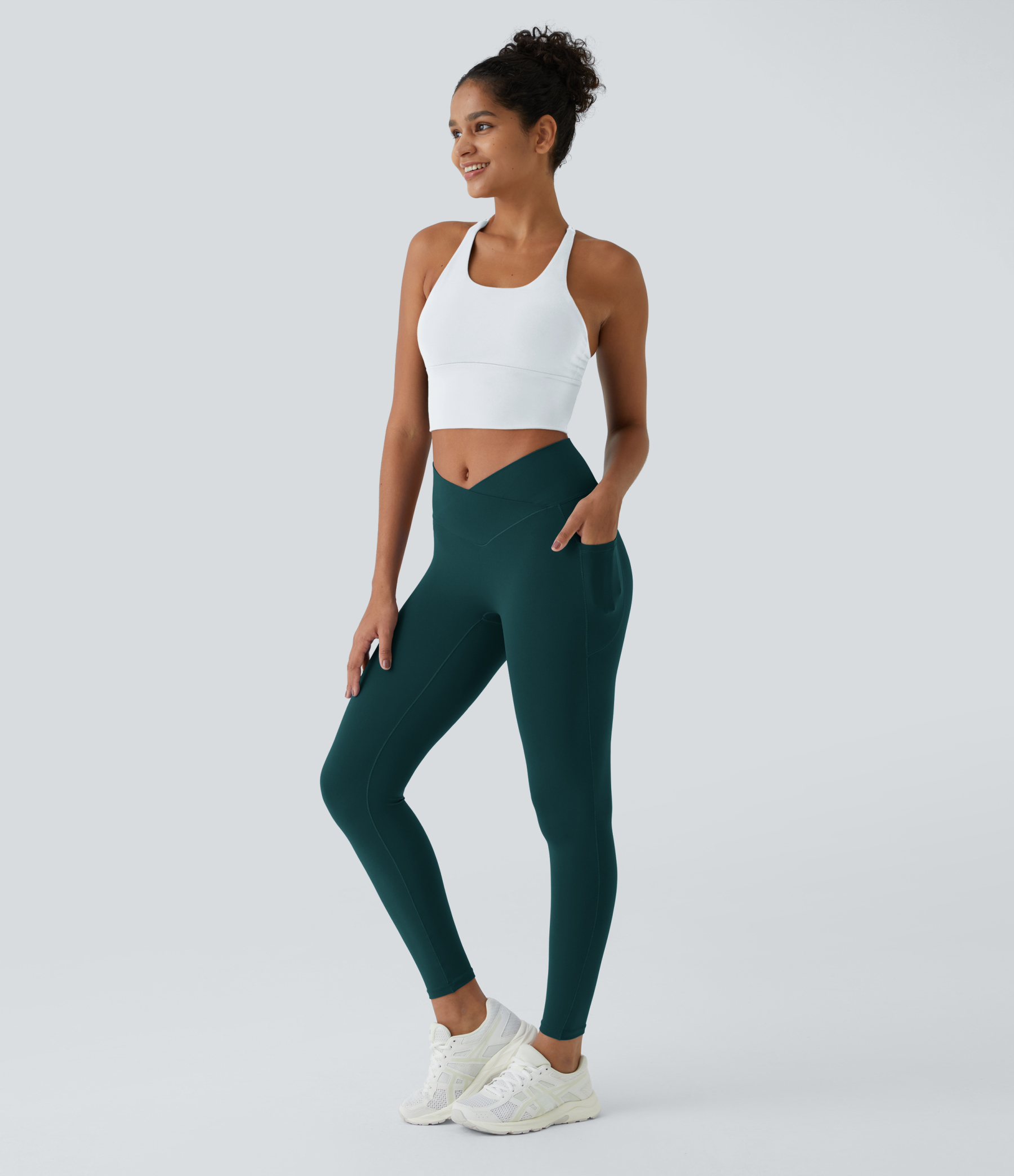 SoftlyZeroCrossover Pocket Plain Leggings-UPF50+