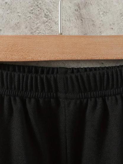 Girls' Spring & Fall Fashion Bow Print Short Sleeve T-Shirt + Sweatpants Set, Casual Comfortable for Kids, 2 Piece Set