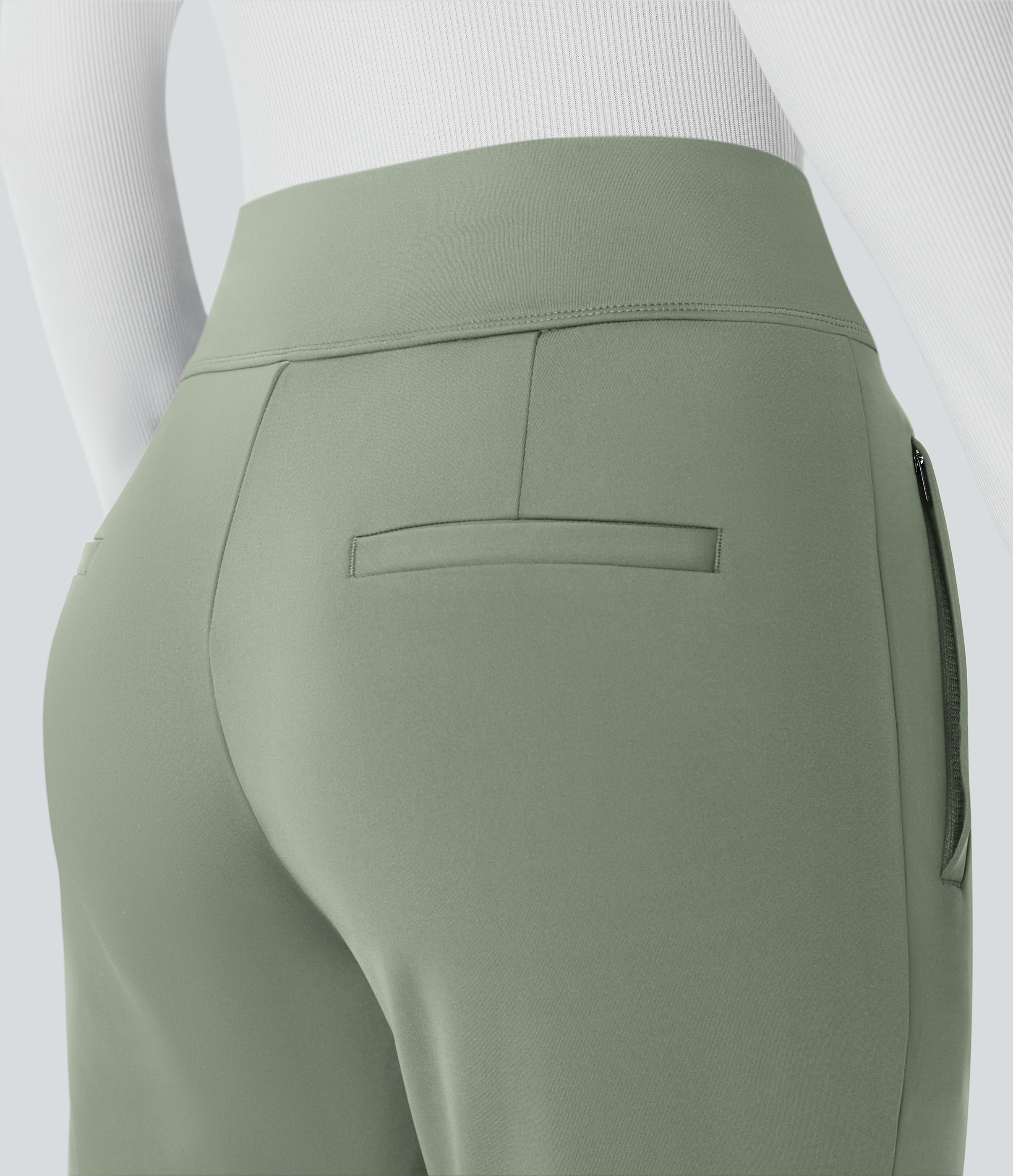 FlexMid Rise Side Zipper Pocket Work Flare Pants