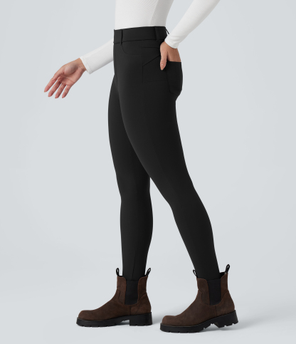 SoftlyZeroPlush Thermal High Waisted Casual 7/8 Leggings with Pockets