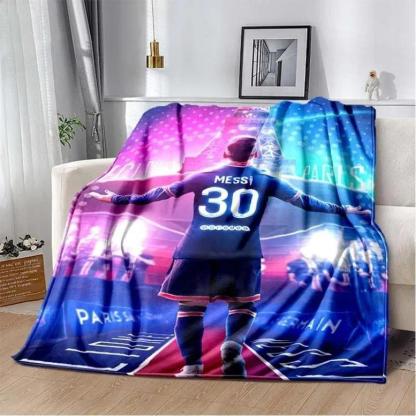Football superstar L-Leo-Messi-i flannel adult and children's blanket sofa bed decoration blanket portable blanket gift