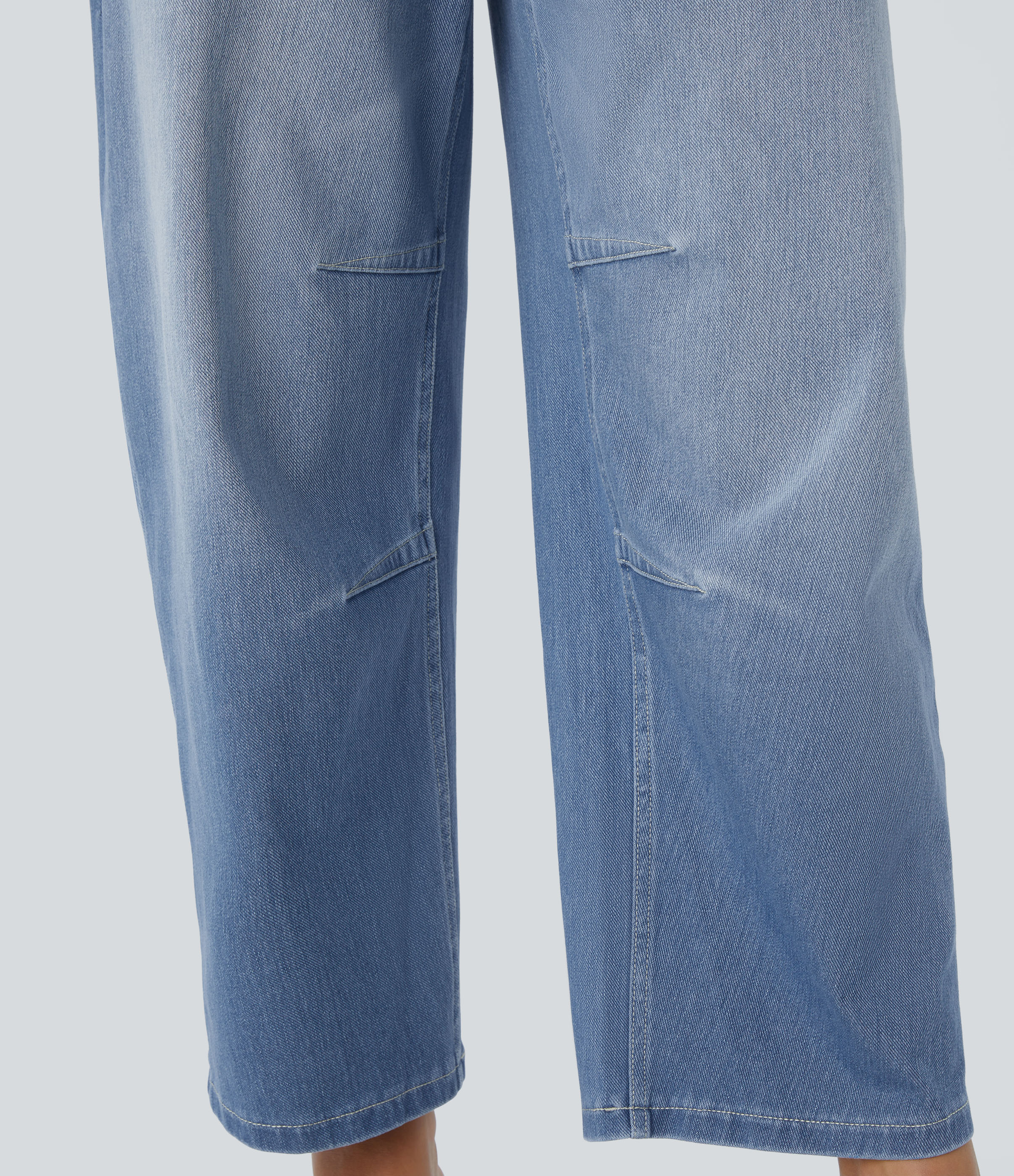 FlexMid Rise Pockets Barrel Leg Casual Jeans