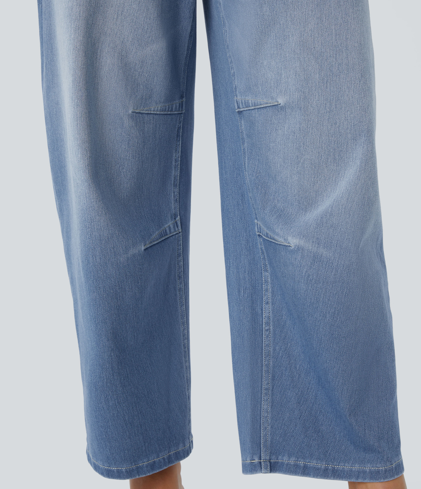 FlexMid Rise Pockets Barrel Leg Casual Jeans