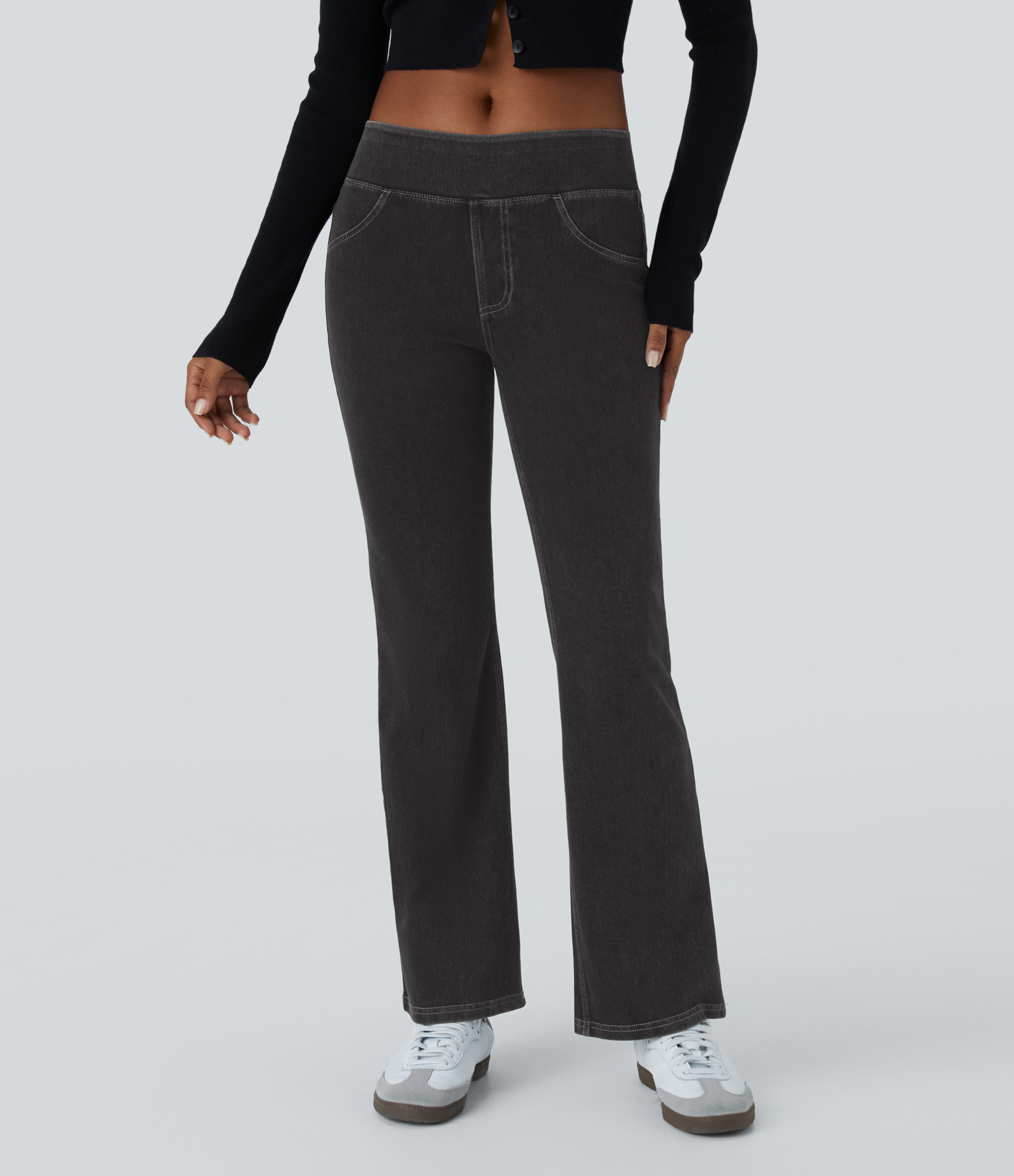 FlexLow Rise Pockets Casual Bootcut Jeans