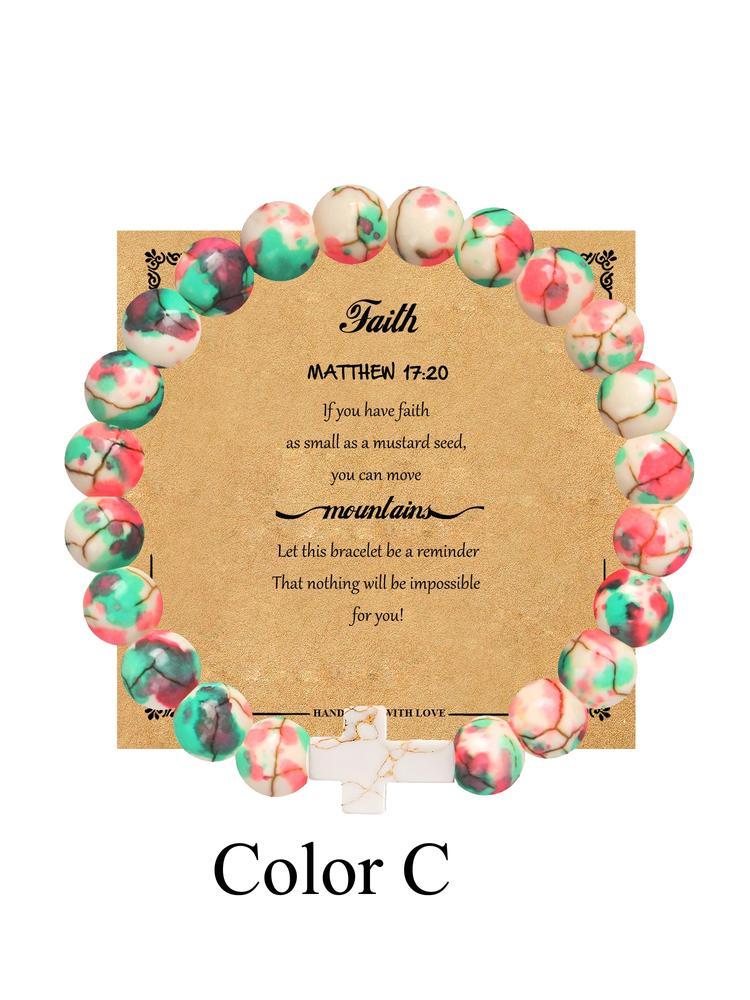 1PC Christmas Gifts for Women Daughter Mom Niece Aunt Girlfriend Friends, Cross Bracelets for Her, Valentine's Day, Easter, Mother's Day Gifts, Christmas Stocking Stuffer for Her