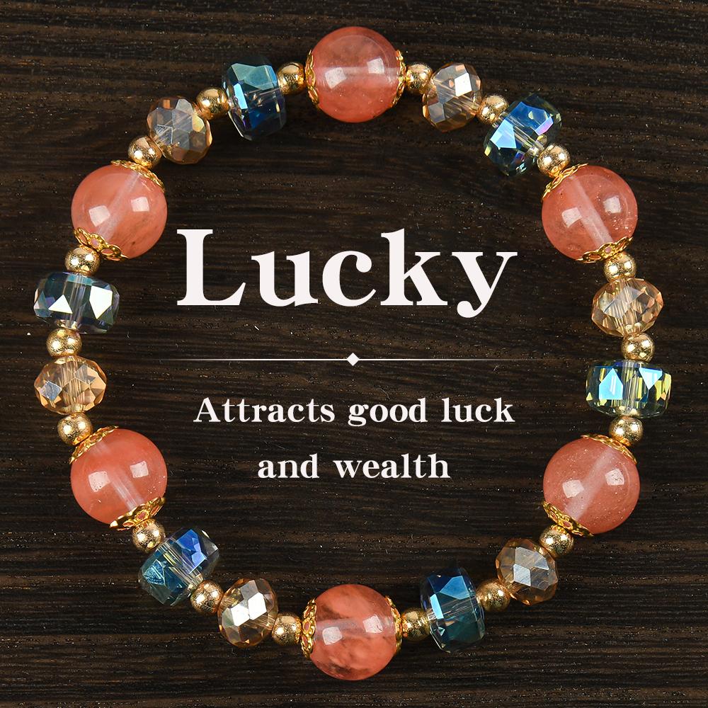 Colorful Crystal Lucky Bracelet For ,Special Occasions Gifts For Girlfriends heavy  bracelet blue friendship bracelet blue bracelet   jewelry protection bracelet  gift fashion artificial bracelet  of  the  day Colorblock Beaded Crystal Bracelet