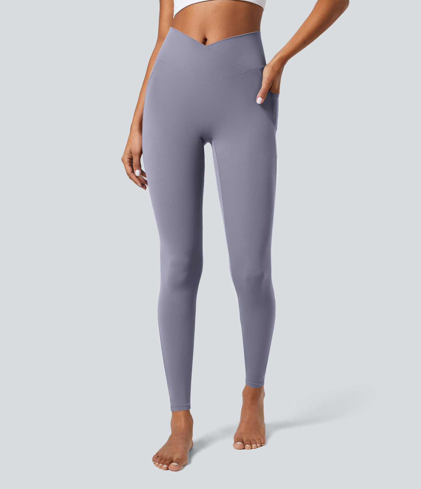 SoftlyZeroCrossover Pocket Plain Leggings-UPF50+