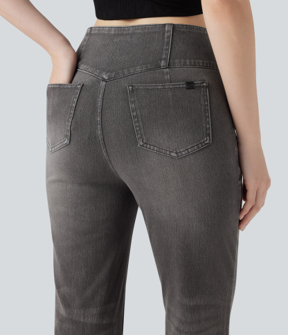 FlexHigh Waisted Bootcut Casual Jeans with Pockets