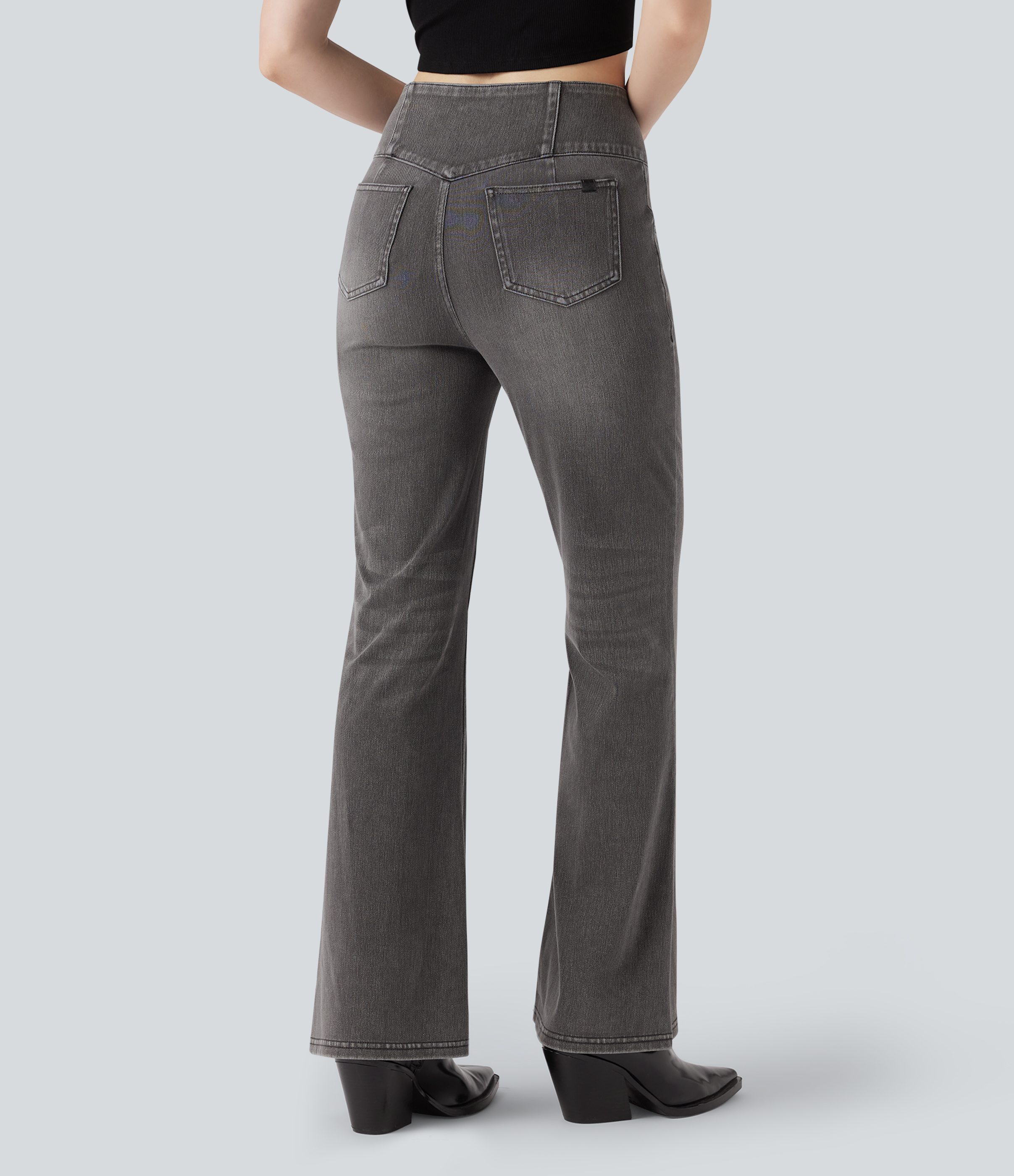 FlexHigh Waisted Bootcut Casual Jeans with Pockets