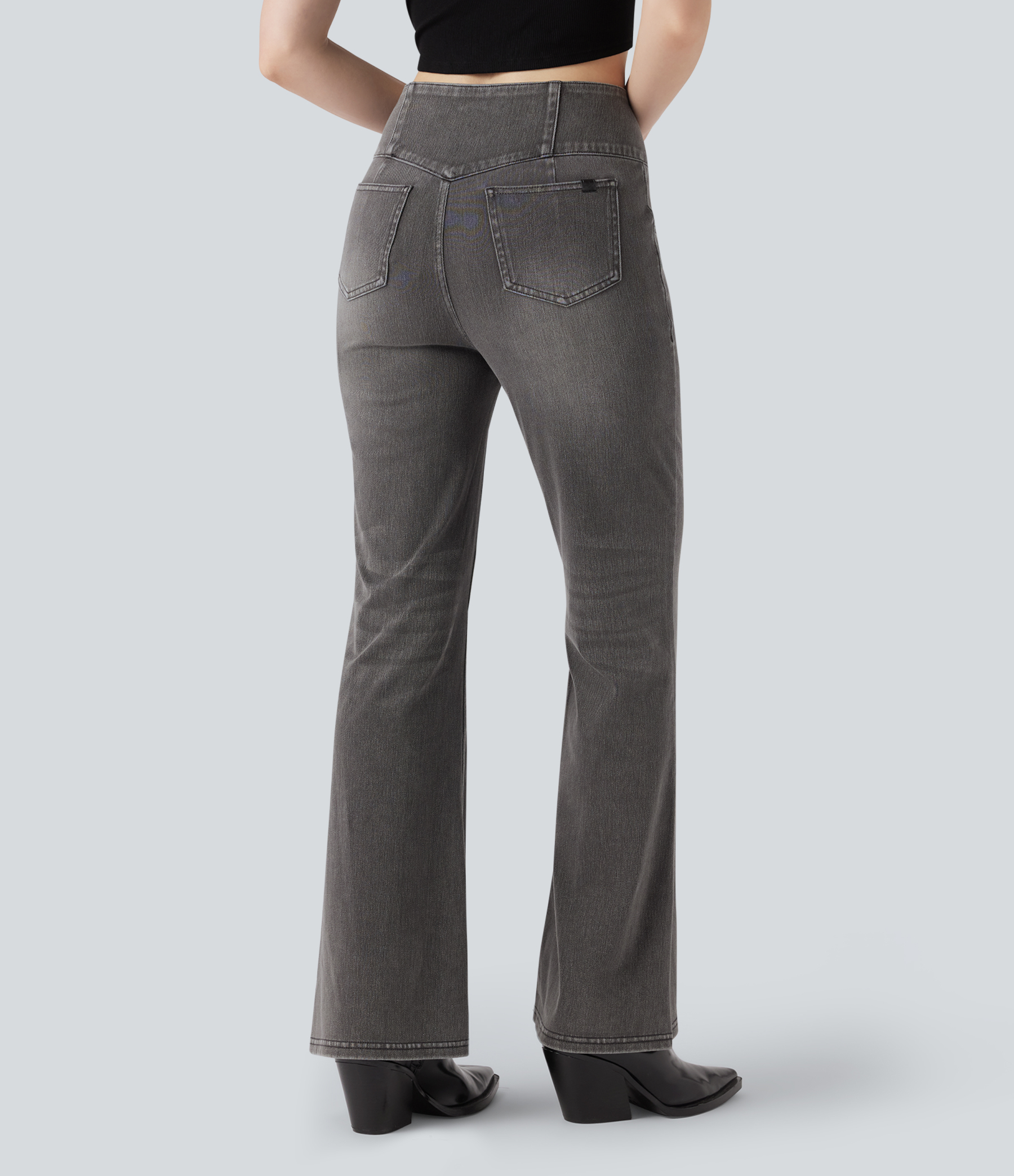 FlexHigh Waisted Bootcut Casual Jeans with Pockets