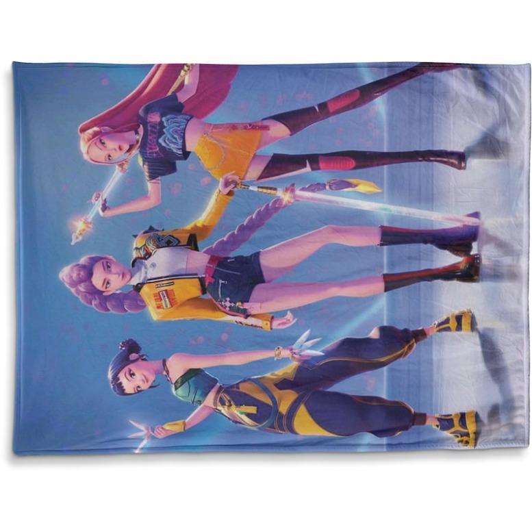 Kpop Demon Hunter Huntrix Blanket, Kpop Fun Gift, Cozy K-Pop Demon Hunters Huntrix Blanket, Anime Inspired, Huntrix Inspired Blanket PAN003,Zoey,Mira,Rumi,Huntrix,Sajaboys,Gift For Kids, Gift For Men & Women, K-POP Demon Hunters Merch