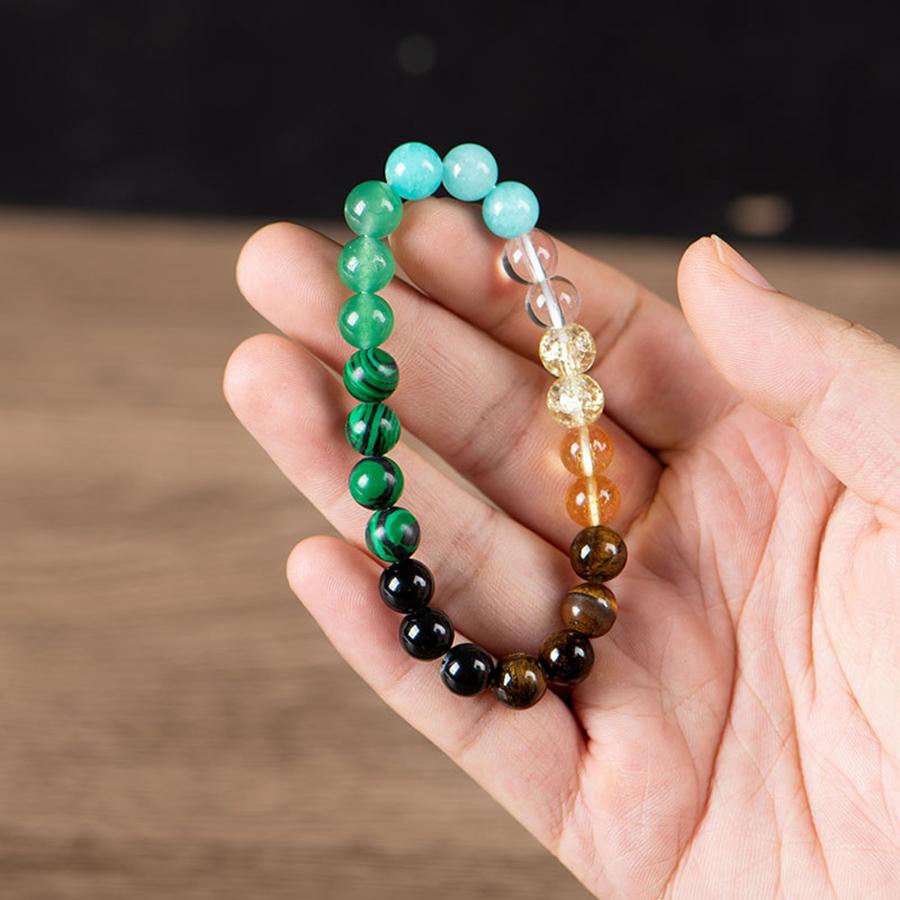 4 Pcs Exquisite Bohemian Beaded Bracelet - Natural Citrine, Malachite,,  Jewelry for Banquet Party,  and Gift for Her couple  bracelet 4b  blue fashion artificial bracelet  of  the  day party banquet elegant bohemian Colorblock Beaded Crystal Bracelet