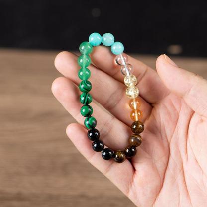 4 Pcs Exquisite Bohemian Beaded Bracelet - Natural Citrine, Malachite,,  Jewelry for Banquet Party,  and Gift for Her couple  bracelet 4b  blue fashion artificial bracelet  of  the  day party banquet elegant bohemian Colorblock Beaded Crystal Bracelet