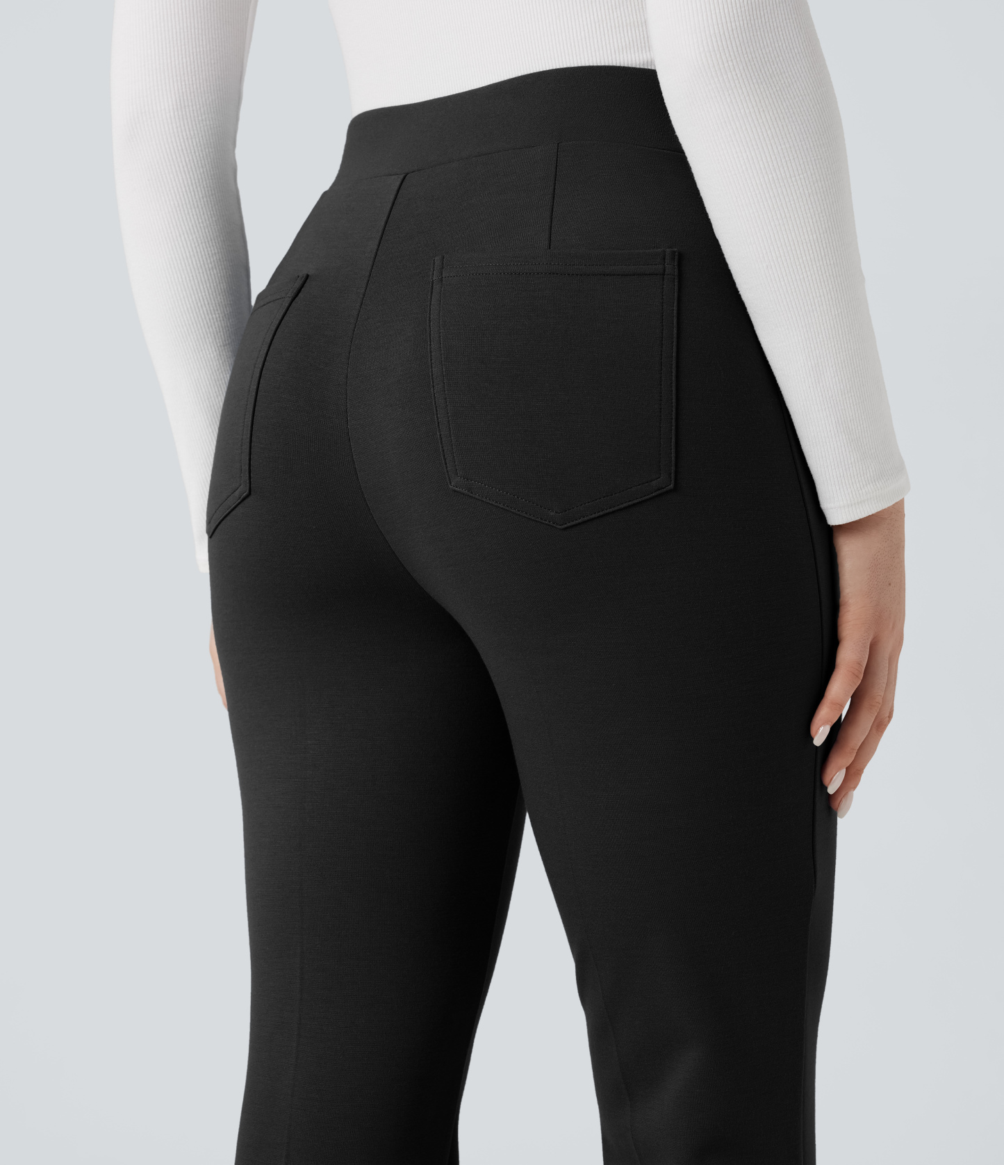 FlexHigh-waisted Work Flare Pants with Pockets