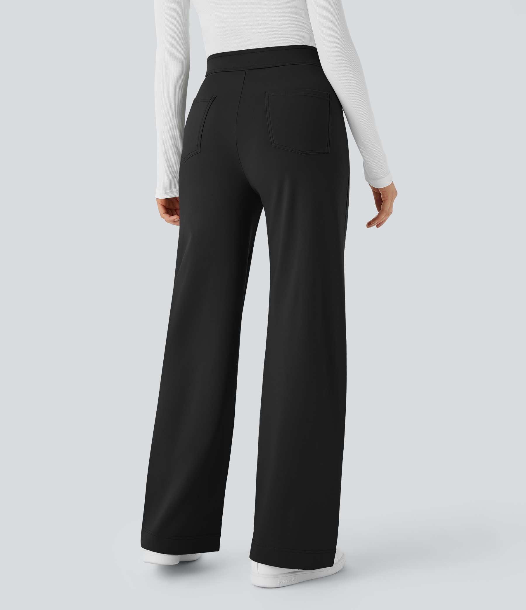 SoftlyZeroPlush Thermal High Waisted Pockets Straight Leg Casual Pants