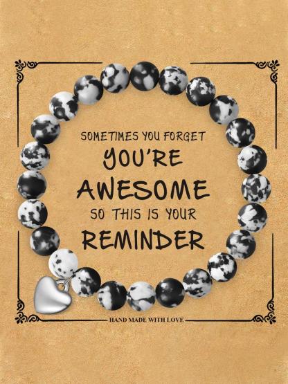 Women's Boho Beaded Jewelry Set, Natural Stone & Crystal Accents, Ideal Christmas Gift for Her, Comes with Gift Card