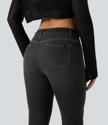 FlexMid Rise Casual Flare Jeans with Pockets