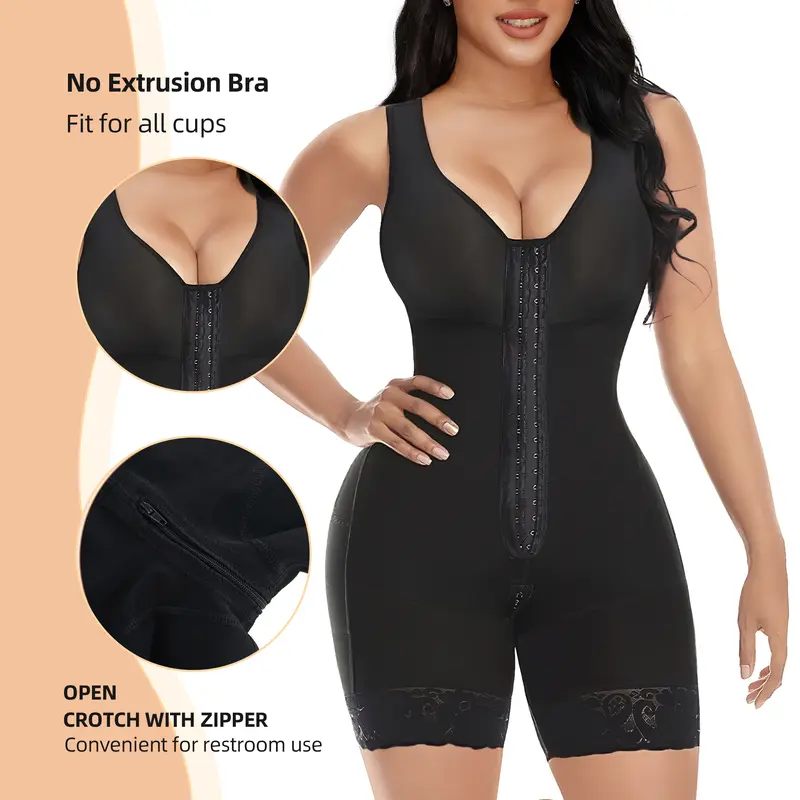 Shapewear for Women Tummy Control Full Shapewear Butt Lifter with Zipper Crotch