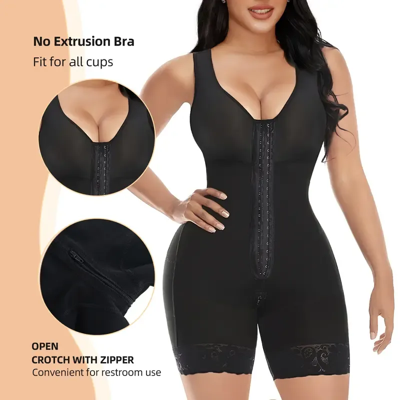Shapewear for Women Tummy Control Full Shapewear Butt Lifter with Zipper Crotch