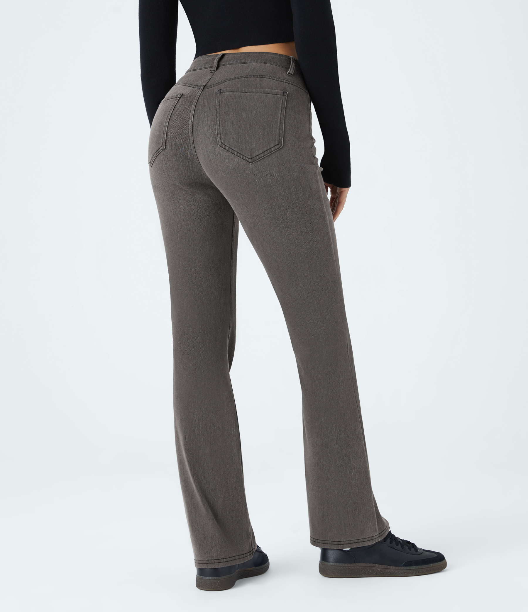 FlexMid Rise Pockets Casual Bootcut Jeans