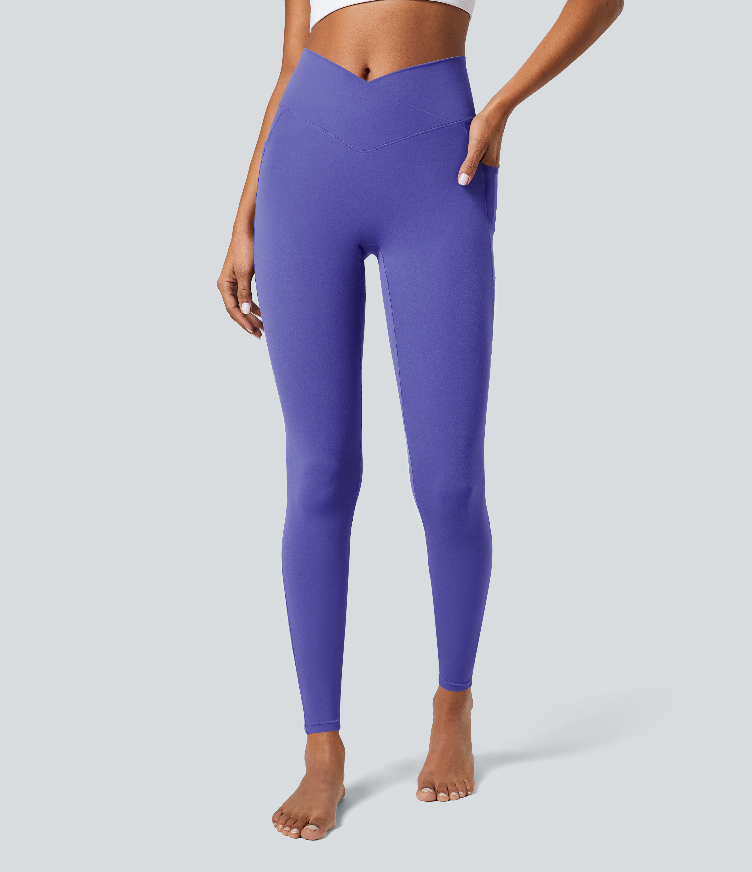 SoftlyZeroCrossover Pocket Plain Leggings-UPF50+