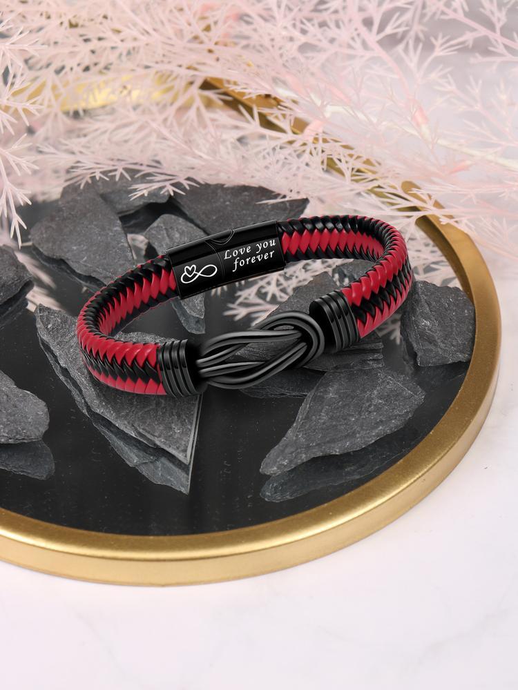 Christmas Birthday Gifts for Brother, Ultimate Leather Men's Bracelet, Perfect Gift for Brothers, Ideal for All Occasions, Casual to Rugged Style, Daily Wear Accessory