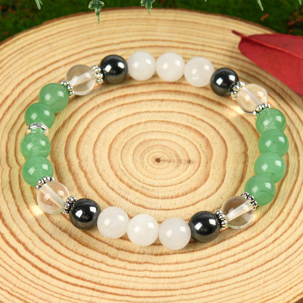 Crystal bracelet, Handmade Crystal Beads, Solid Color, Inspired Women'S And Men'S Jewelry Gift Stone Bracelet for Women, Brings Serenity & Luck - Sparkling Faux Crystal Jewelry, Infused with Prosperity Energy, Protection, Vitality