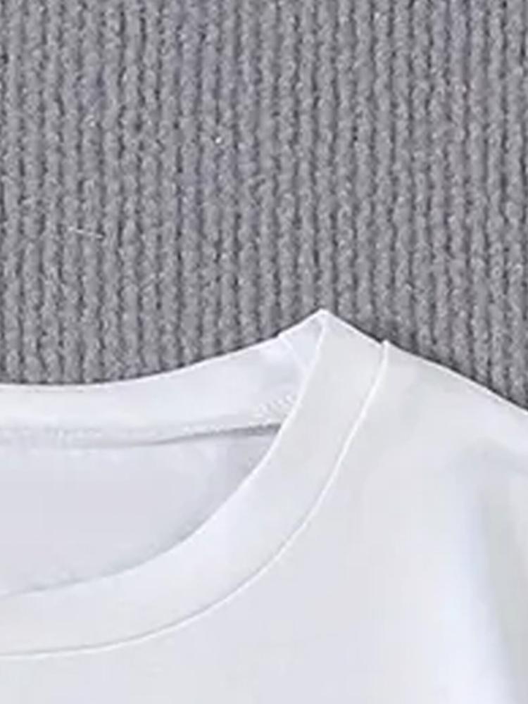 Girls' Summer Fashion Leopard Print Short Sleeve T-Shirt, Random Style, Comfortable & Versatile, Perfect Gift Idea