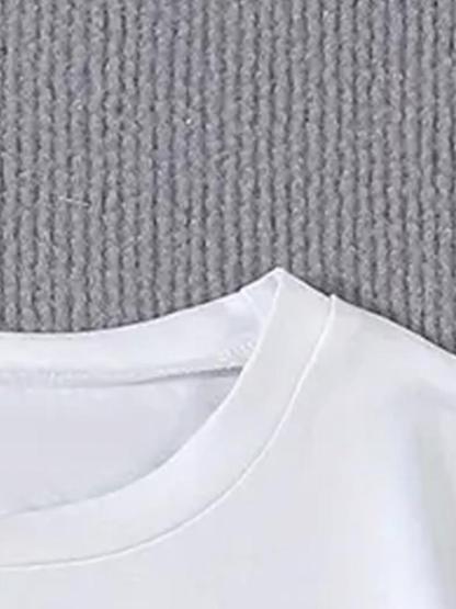 Girls' Summer Fashion Leopard Print Short Sleeve T-Shirt, Random Style, Comfortable & Versatile, Perfect Gift Idea