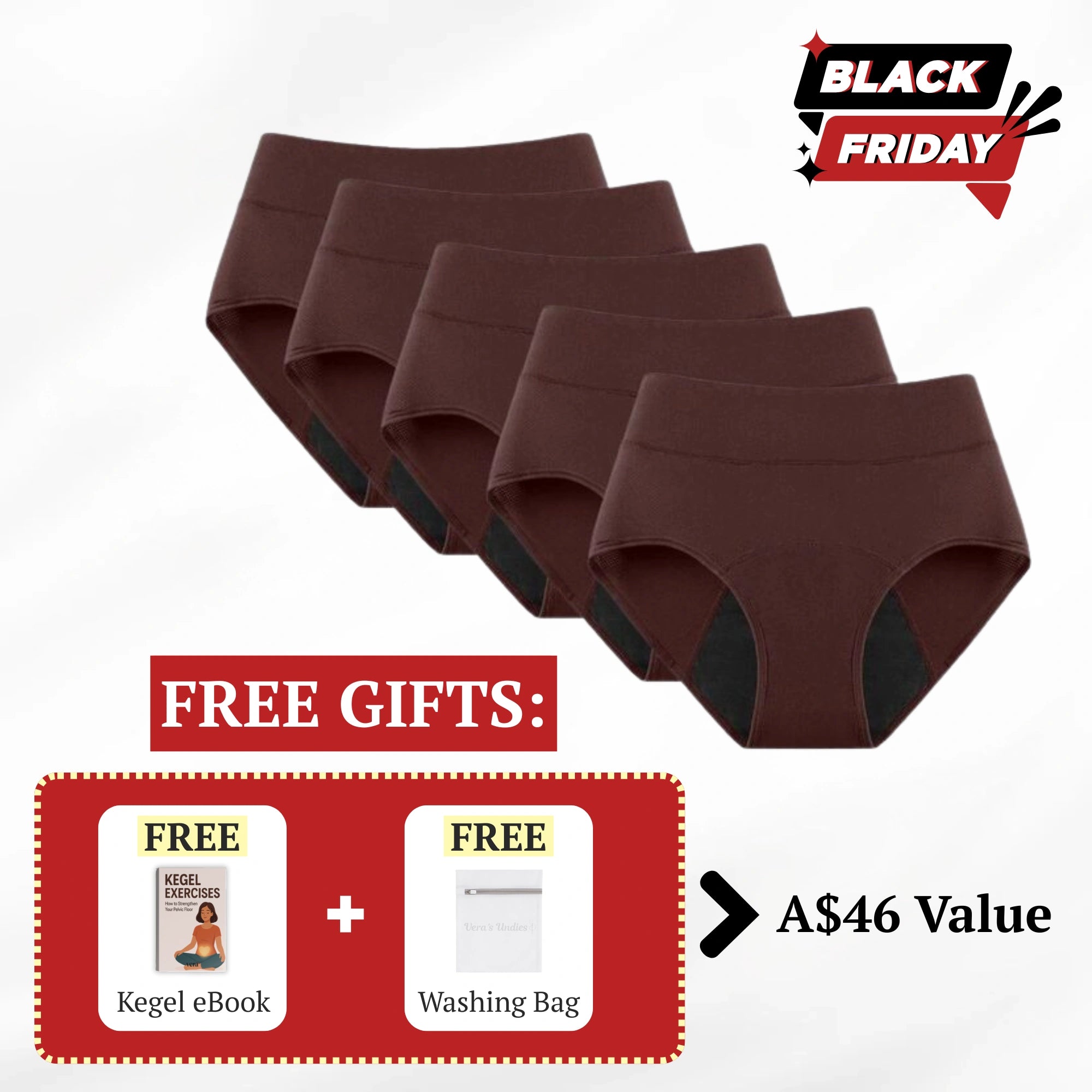 Vera's Signature Leakproof Underwear (5-Pack)