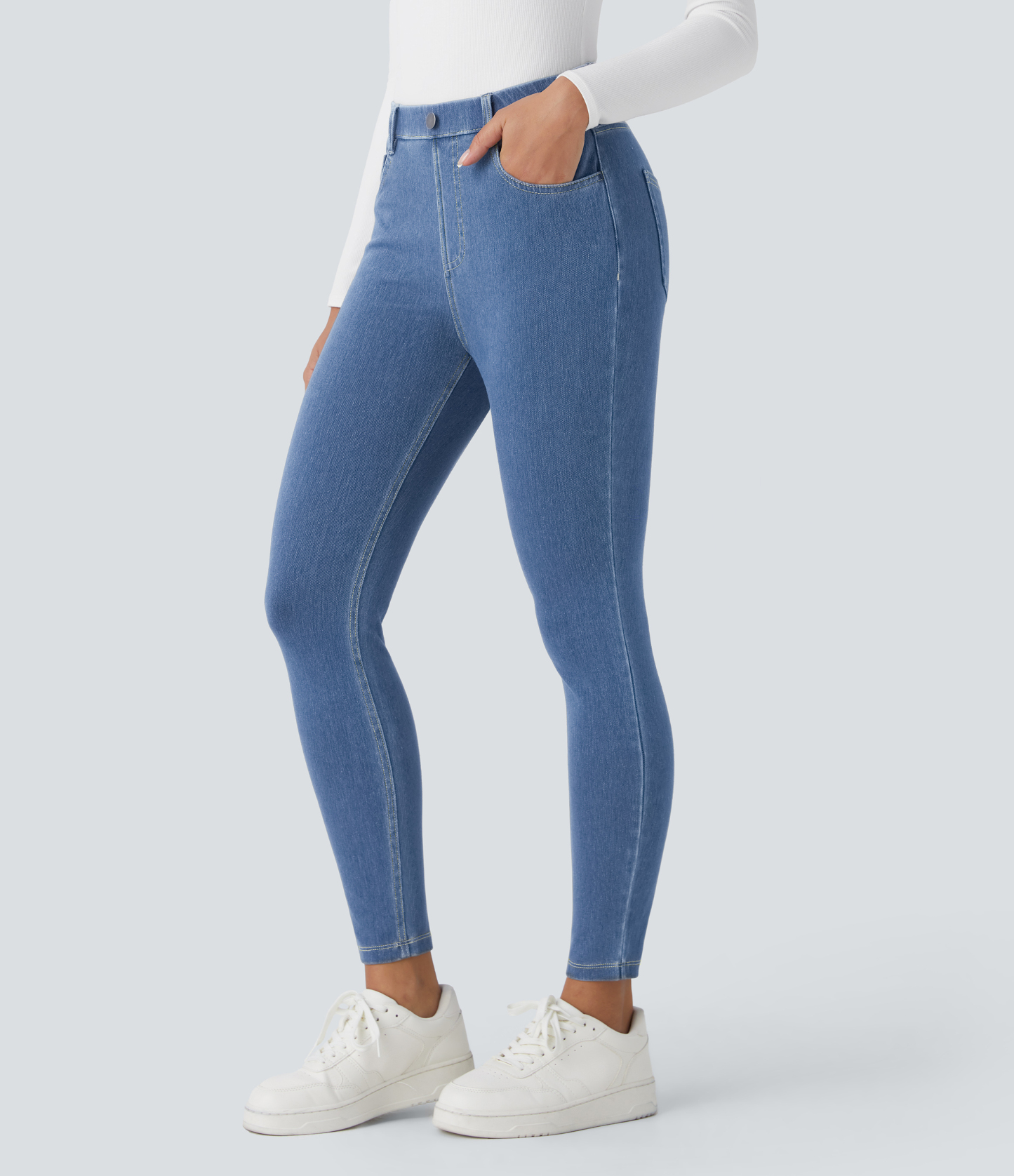 FlexHigh Waisted Pockets Denim Work Leggings