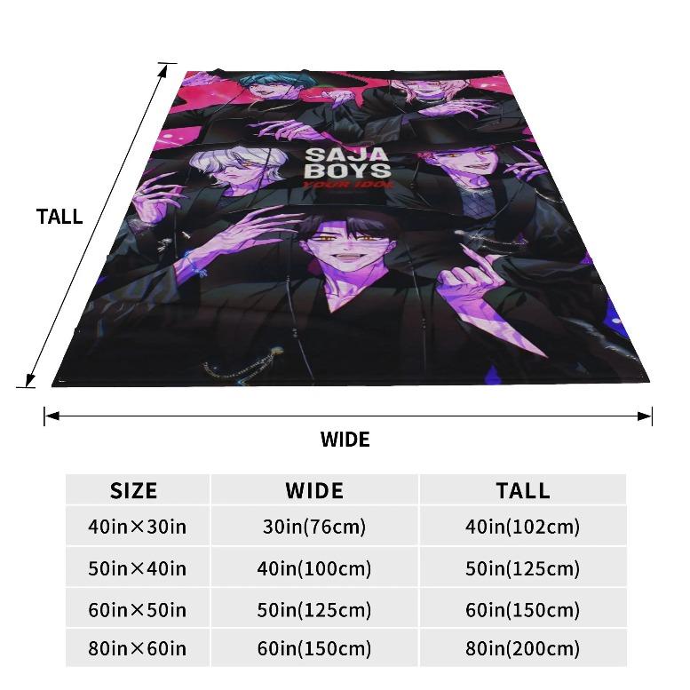 KPop Demon Hunters Anime Flannel Blankets Winter Soft Bedding Throws For Kids Outdoor Graphic Bedspread Sofa Bed Covergift For Men & Women, Halloween