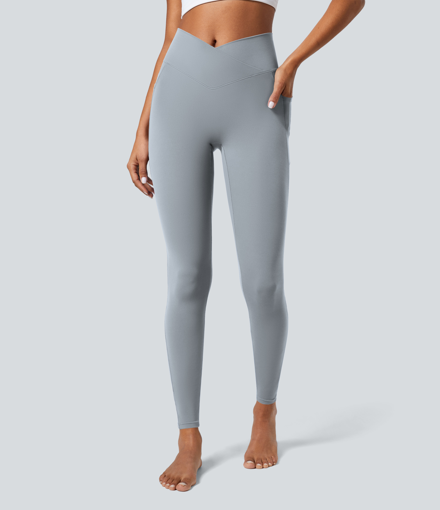 SoftlyZeroCrossover Pocket Plain Leggings-UPF50+