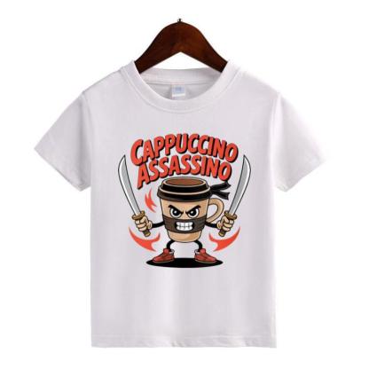 Italian Brainrot Meme Character Hand Drawn for Kids T-Shirt Toddler Boy Funny T-Shirt with Various Designs Including Ballerina Cappuccino and Chimpanzini Bananini