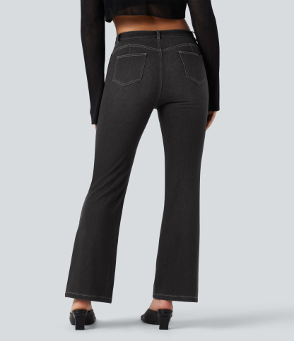 FlexMid Rise Casual Flare Jeans with Pockets
