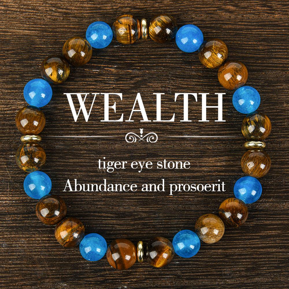 Vintage Boho Tiger Eye Stone Crystal Money Attraction Bracelet - Natural Beaded Wealth Symbol For Abundance & Prosperity, August Birthstone, Daily & Gift Occasions, Halloween Holiday - Fits All Seasons,, For Men and Women