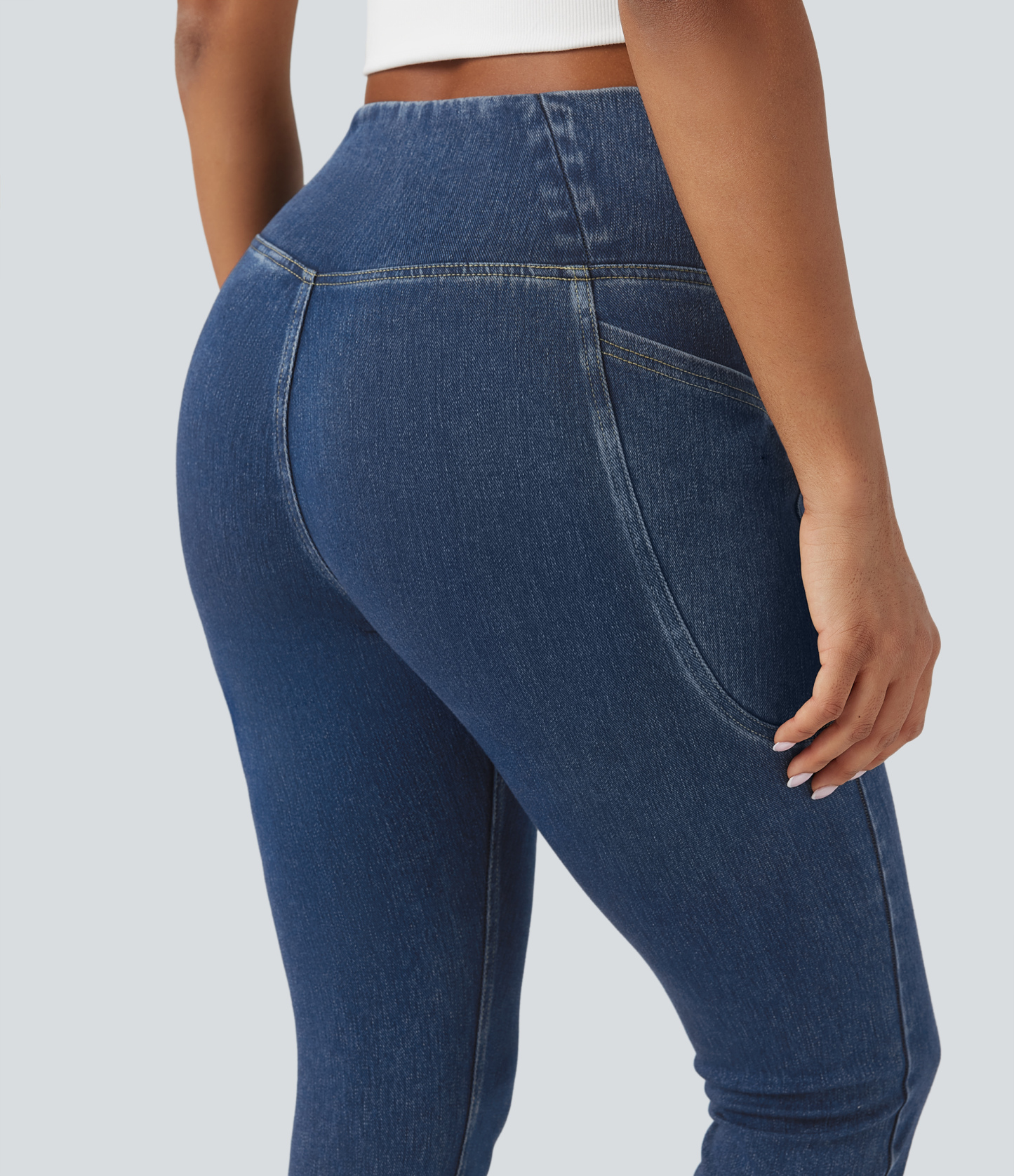 FlexCrossover Pocket Washed Denim Work Leggings