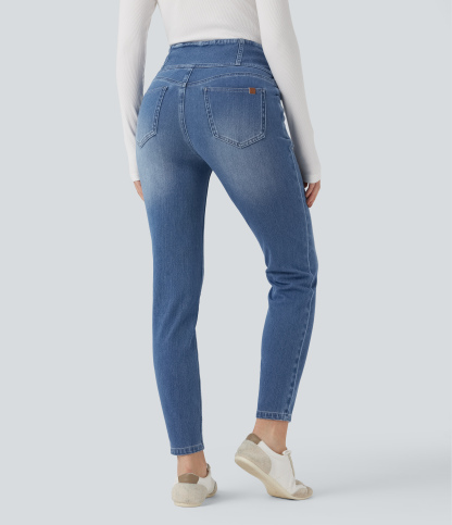 FlexHigh-waisted Casual Skinny Jeans with Pockets