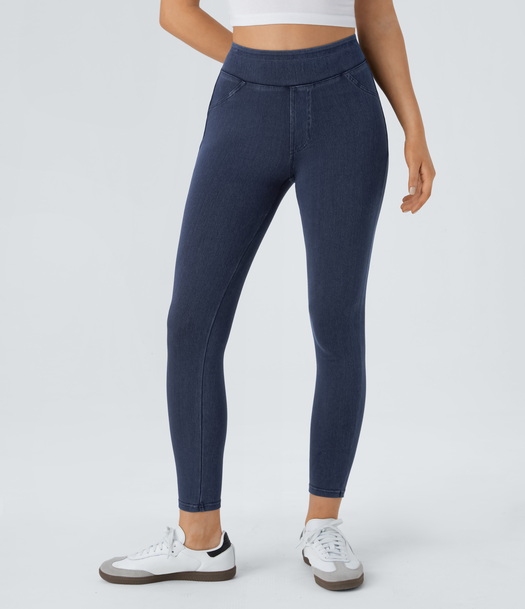 FlexHigh Waisted Pocket Denim Casual Leggings
