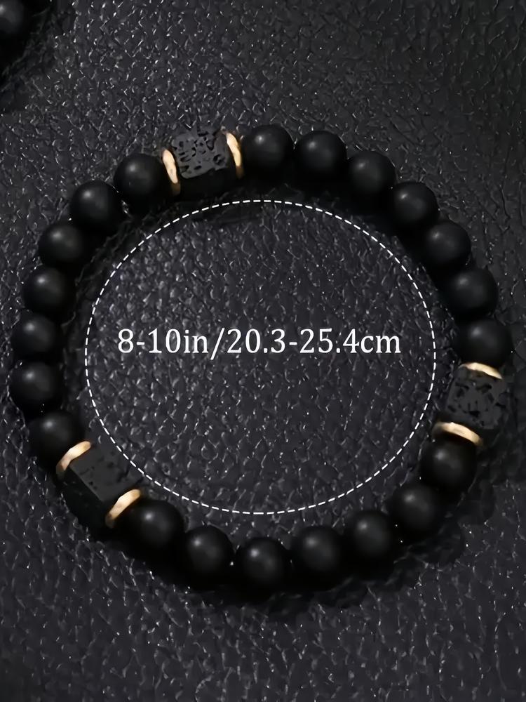 1PC Men's Beaded Bracelet, Punk Style Jewelry Gift, Unique Personality Accessory for All Occasions, Fashionable Minimalist Design