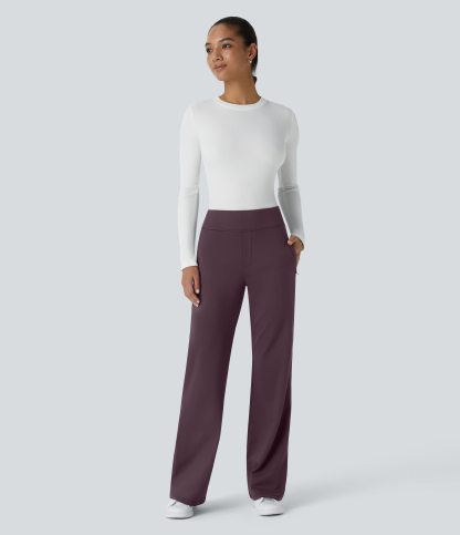FlexMid Rise Side Zipper Pocket Work Flare Pants