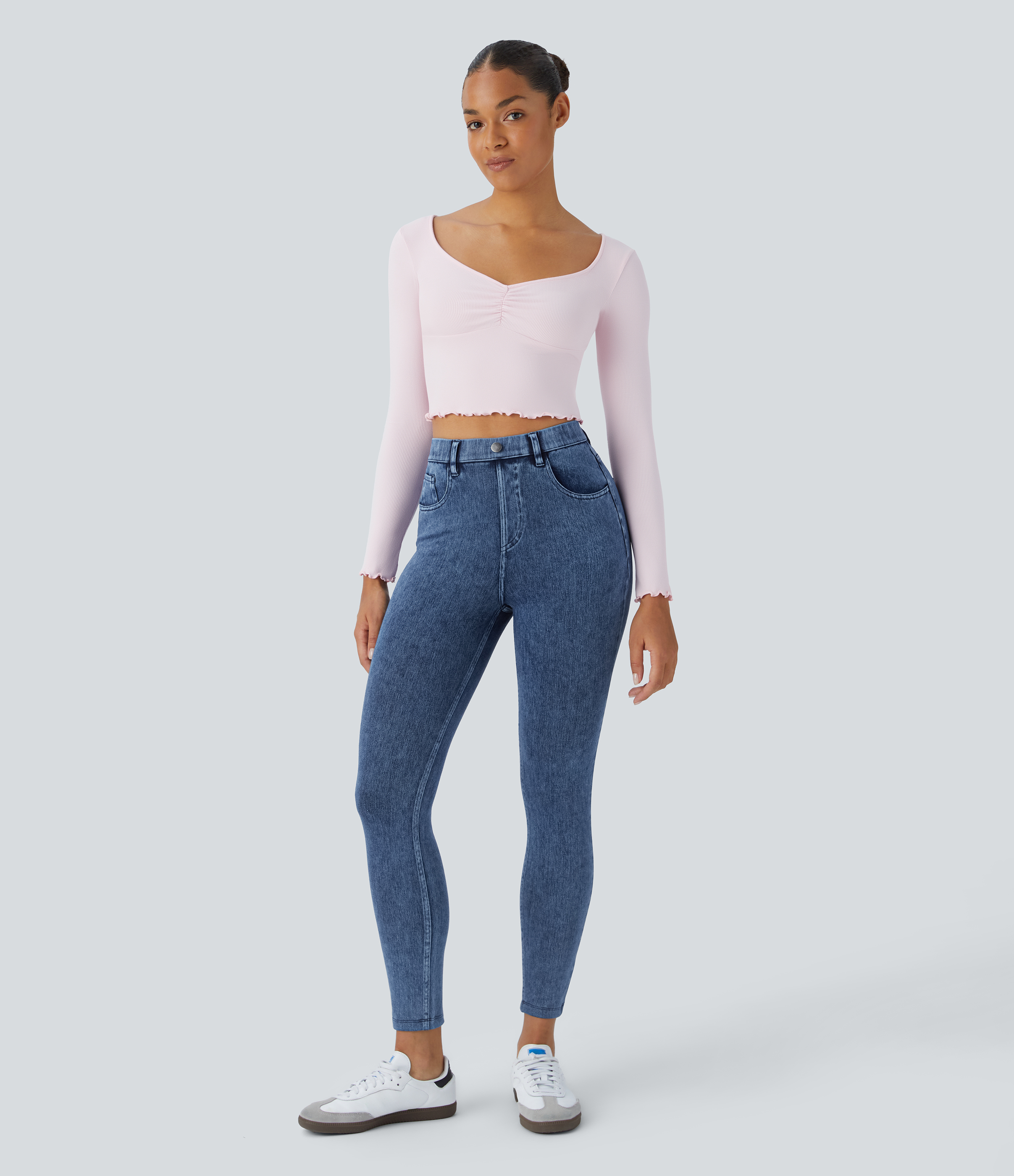 FlexHigh Waisted Pockets Denim Work Leggings