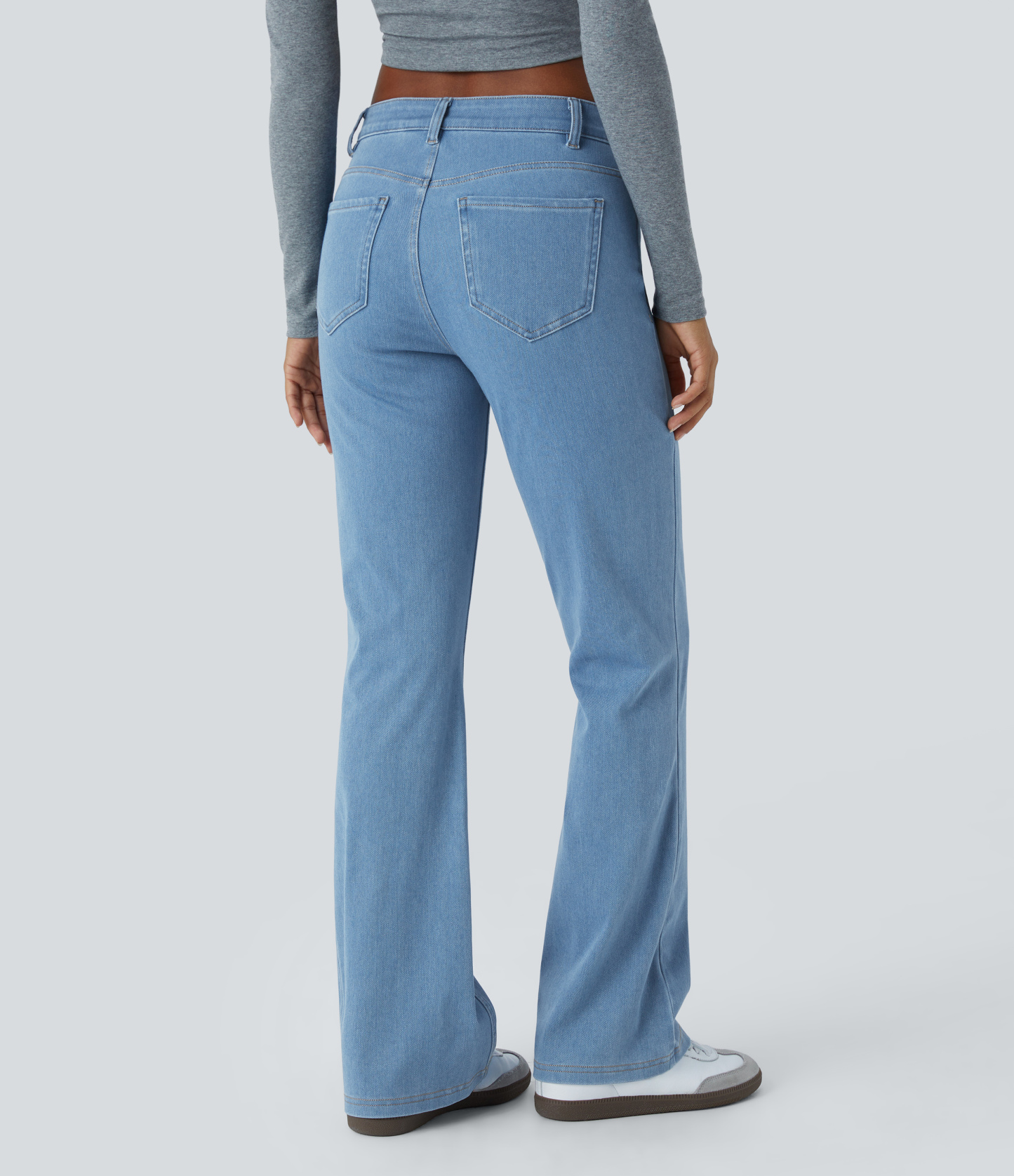 FlexMid Rise Pockets Casual Bootcut Jeans