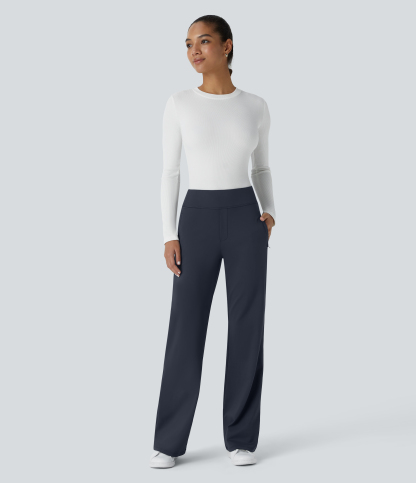 FlexMid Rise Side Zipper Pocket Work Flare Pants