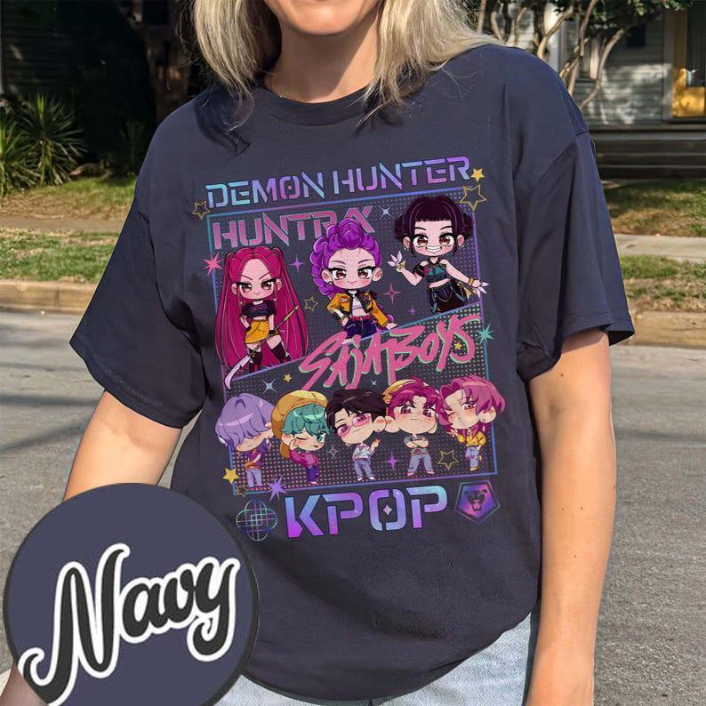 Kpop Demon Hunters T-Shirt, Kpop Huntrix PIN, Saja Boys Shirt, Demon Hunter Merch, Halloween T Shirts, Kpop Tee, Jinu Manga