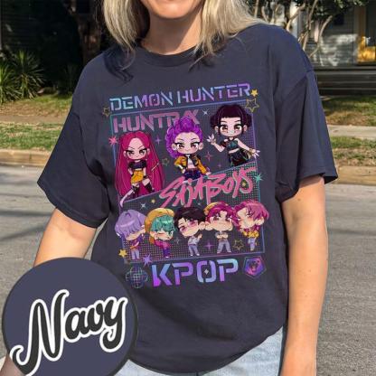Kpop Demon Hunters T-Shirt, Kpop Huntrix PIN, Saja Boys Shirt, Demon Hunter Merch, Halloween T Shirts, Kpop Tee, Jinu Manga