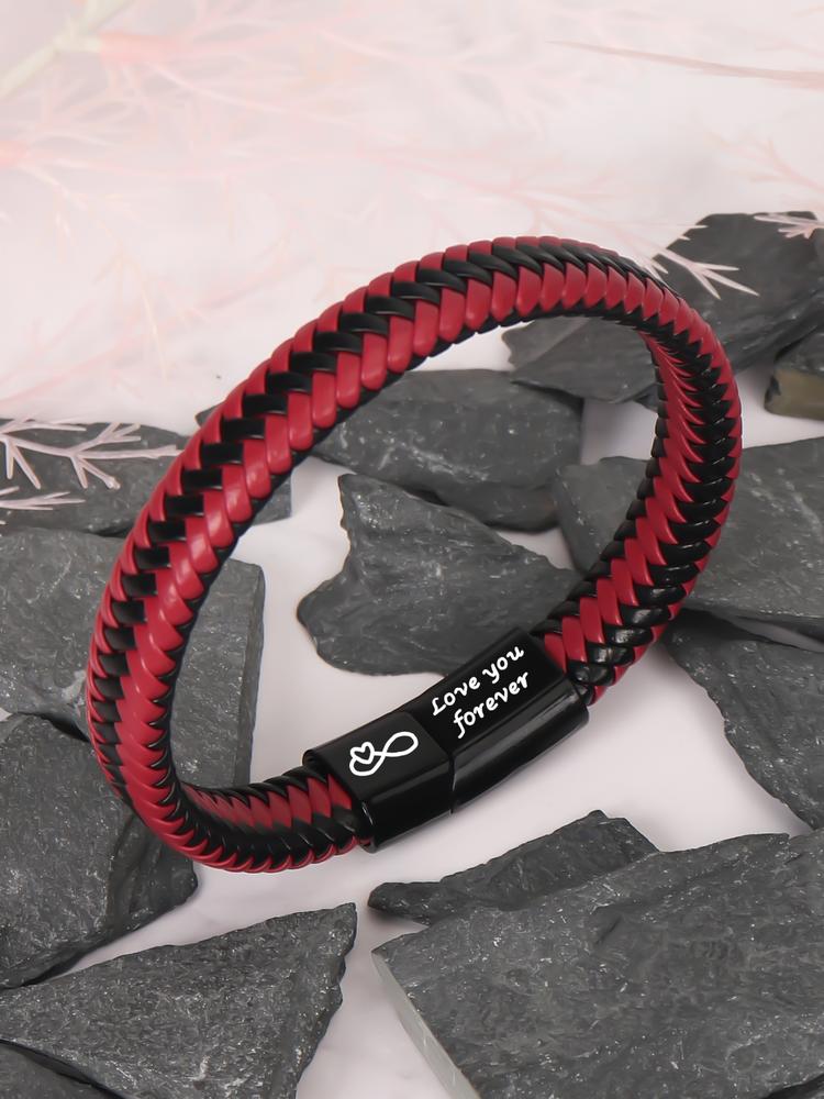 Christmas Birthday Gifts for Brother, Ultimate Leather Men's Bracelet, Perfect Gift for Brothers, Ideal for All Occasions, Casual to Rugged Style, Daily Wear Accessory